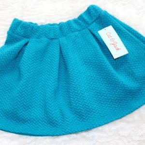 Knit Jacquard Circle A-Line Skirt Fiji Teal XS 4/5